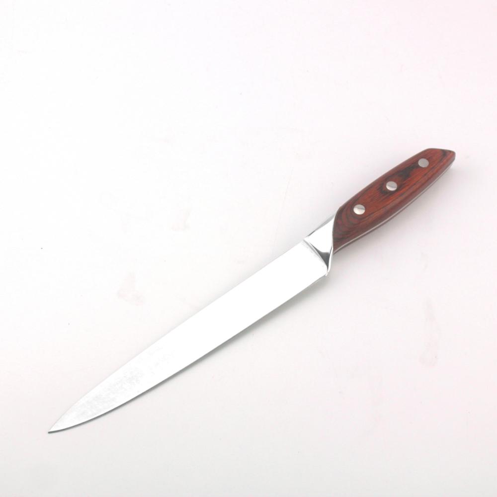 Langda 6pcs pakka wood handle Japanese forged stainless steel chef knife block set kitchen