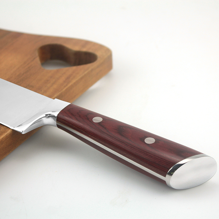 Langda 6pcs Japanese Pakka Wood handle kitchen Chef knife set with block